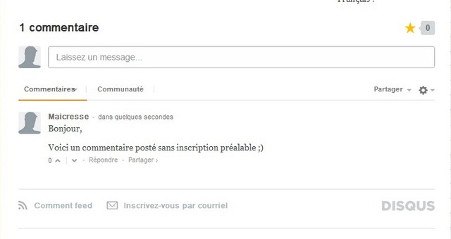 Commentaire Disqus