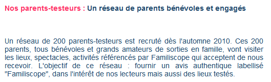 parents testeurs