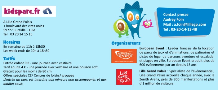 infos tarifs kids parc lille