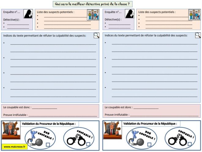 qui sera le meileur enquêteur de la classe