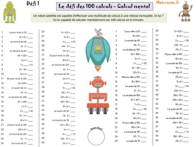 défi calcul