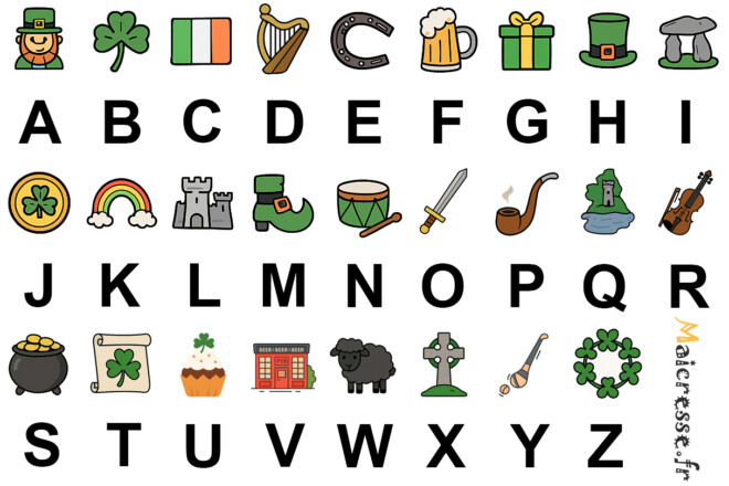 alphabet message codé Saint Patrick